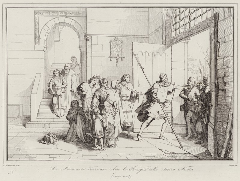 A Venetian Merchant Saves the Family of Historian Nicetas by Italian School