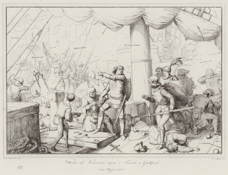 Victory of the Venetians over the Turks at Gallipoli by Italian School