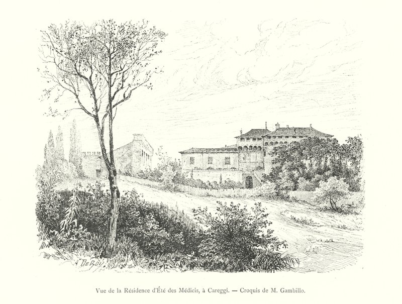 View of the Medici Summer Residence, Careggi, Sketch by M Gambillo by Italian School