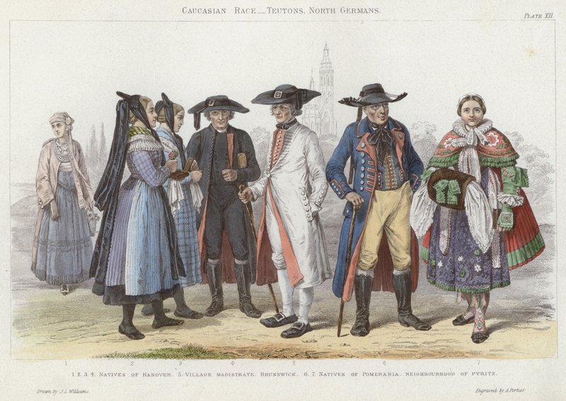 Caucasian Race, Teutons, North Germans by J.L. (after) Williams