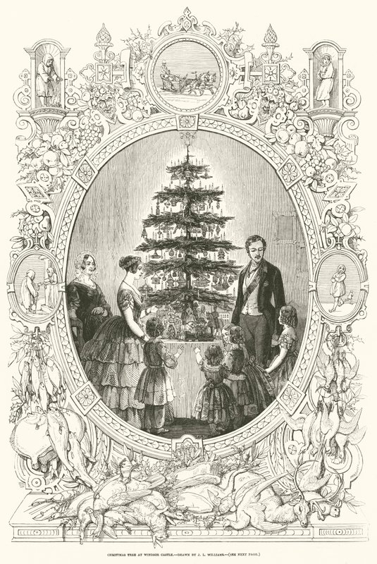Christmas Tree at Windsor Castle by J.L. (after) Williams