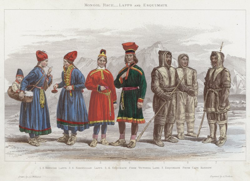 Mongol Race, Lapps and Esquimaux by J.L. (after) Williams