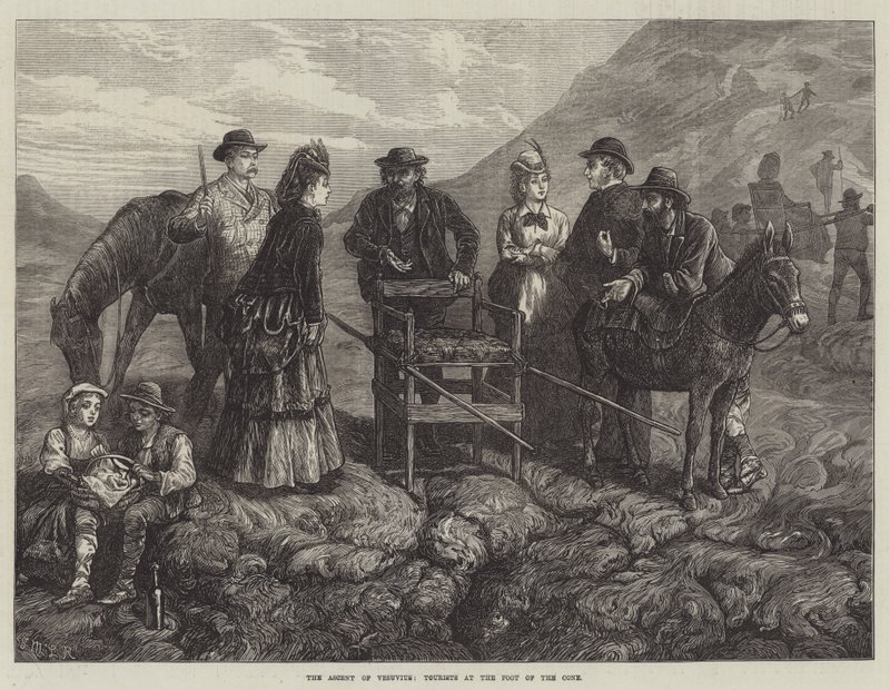 The Ascent of Vesuvius, Tourists at the Foot of the Cone by J.M.L. Ralston