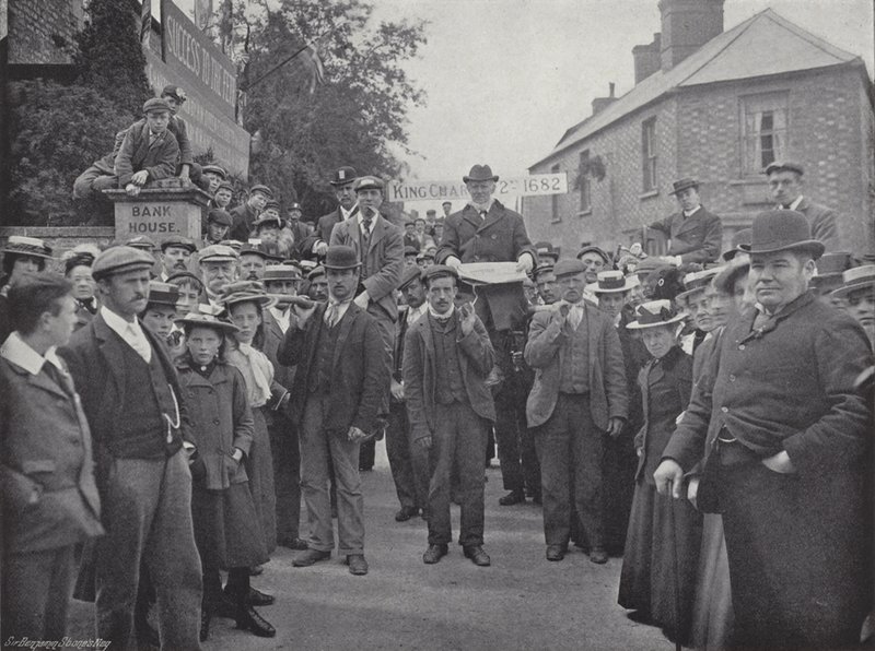 Corby Pole Fair, the Chairman, with the Charter by J. Benjamin Stone