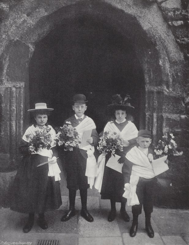 Distributing Maundy Money, Children of the Royal Almonry by J. Benjamin Stone