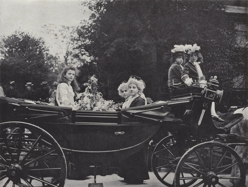 Knutsford May Day Festival, the Queen and Attendants by J. Benjamin Stone