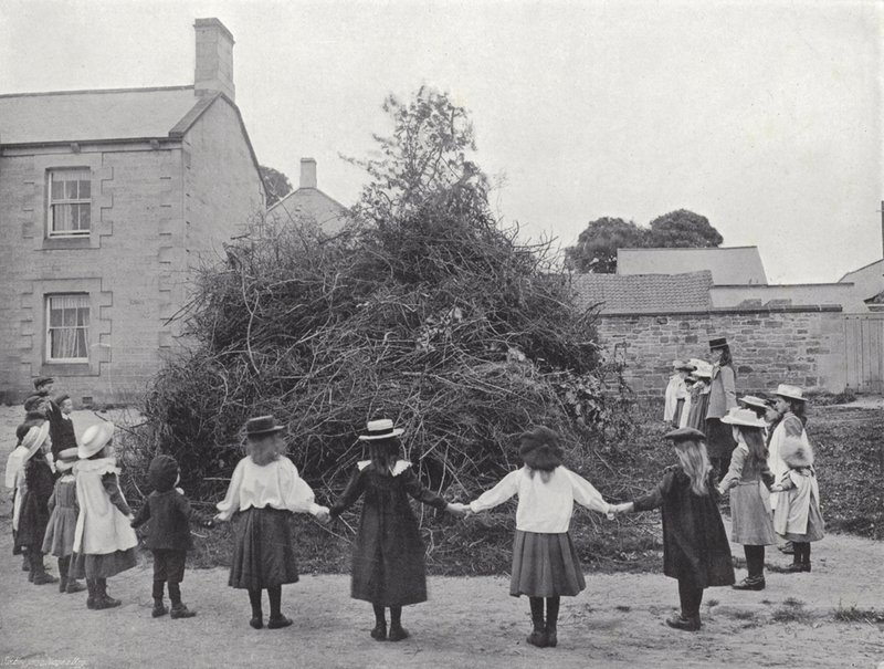 The Northumbrian Baal Fire, ready for Lighting by J. Benjamin Stone