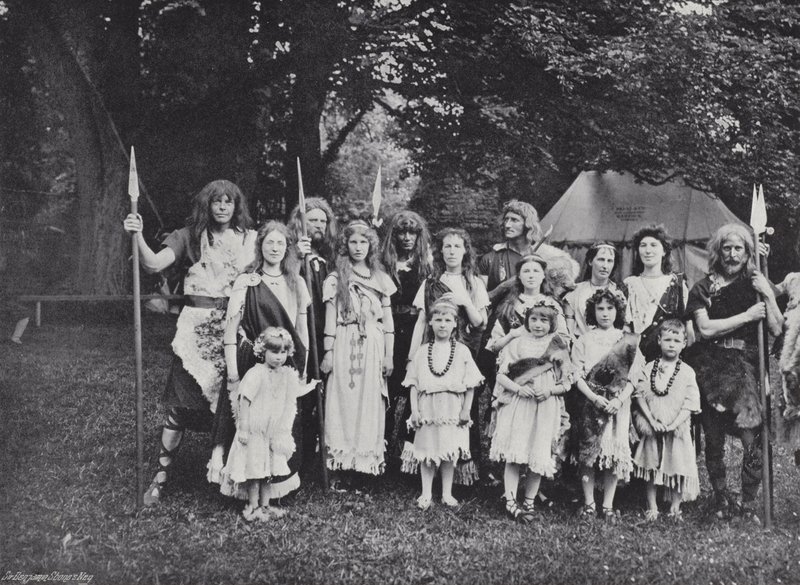 The Sherborne Pageant, an English Chieftain, Tribesmen, and Families by J. Benjamin Stone