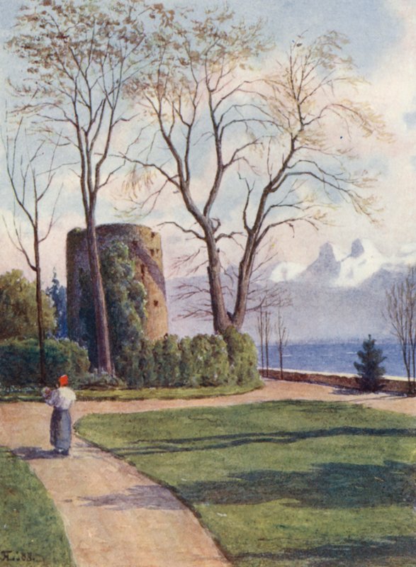 The Haldimand Tower, Quchy, Lausanne by J. Hardwicke Lewis