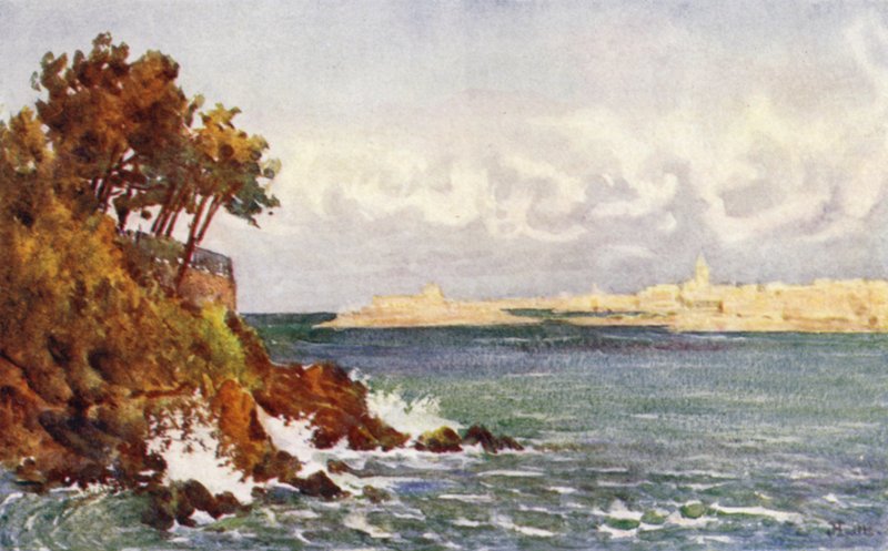 St Malo from the Priory Beach, Dinard by J. Hardwicke Lewis