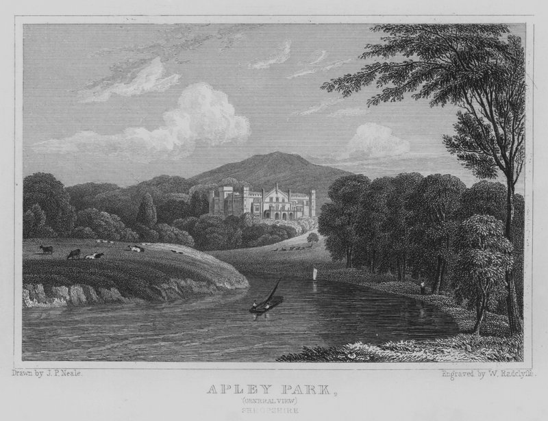 Apley Park, General View, Shropshire by John Preston Neale