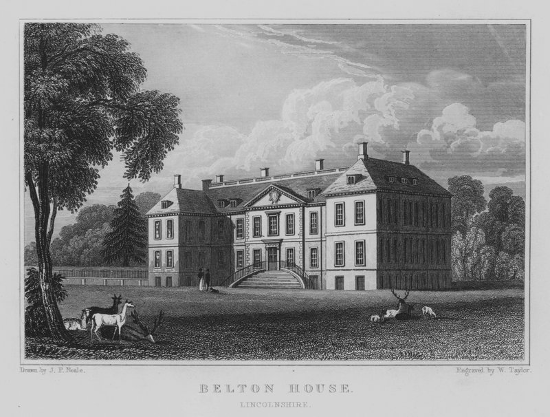Belton House, Lincolnshire (engraving) by John Preston Neale