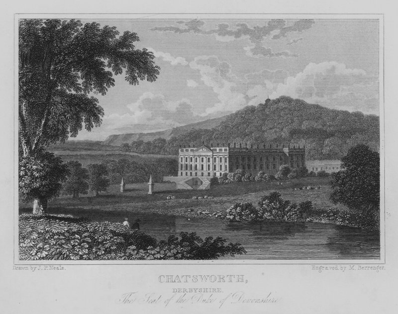 Chatsworth, Derbyshire, The Seat of the Duke of Devonshire (engraving) by John Preston Neale