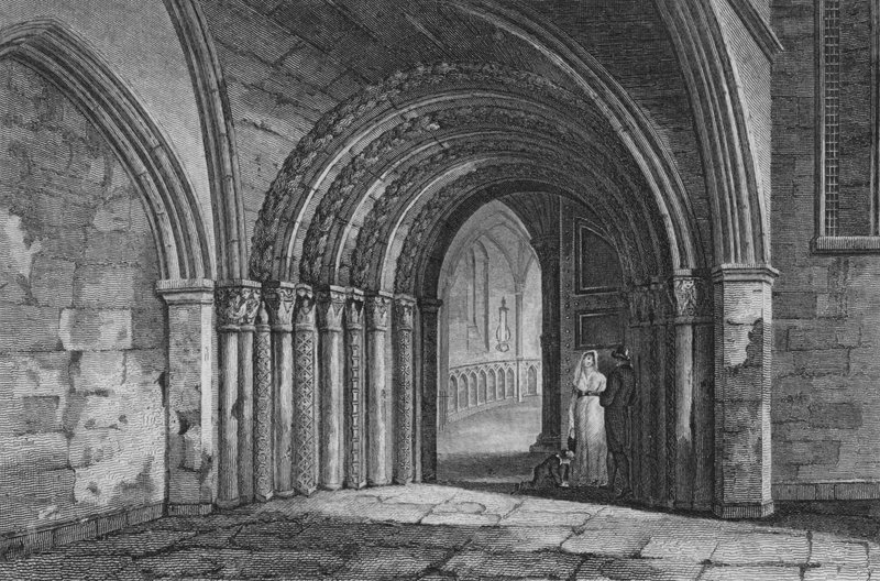 Doorway to the Temple Church, London by John Preston Neale
