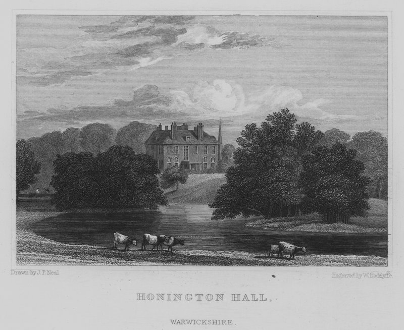 Honington Hall, Warwickshire (engraving) by John Preston Neale