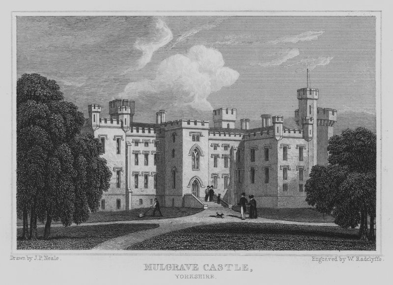 Mulgrave Castle, Yorkshire (engraving) by John Preston Neale