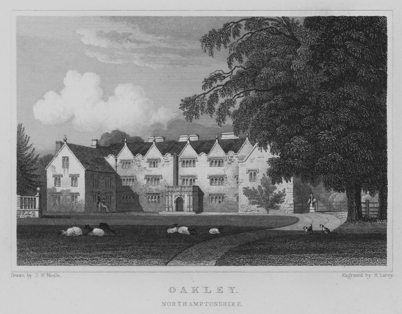Oakley, Northamptonshire (engraving) by John Preston Neale