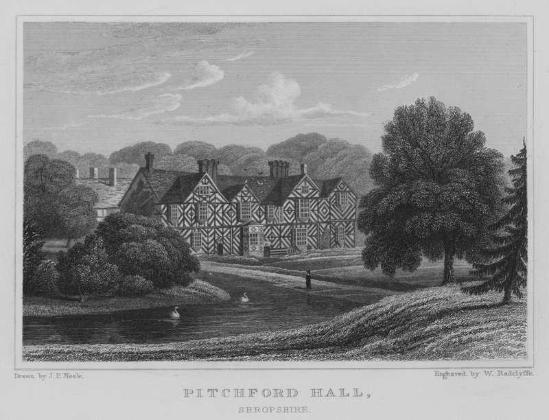 Pitchford Hall, Shropshire by John Preston Neale
