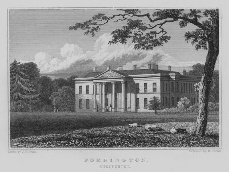 Porkington, Shropshire (engraving) by John Preston Neale