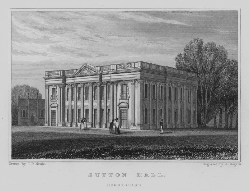 Sutton Hall, Derbyshire by John Preston Neale