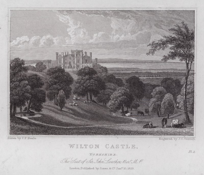 Wilton Castle, Yorkshire, the Seat of Sir John Lowther by John Preston Neale