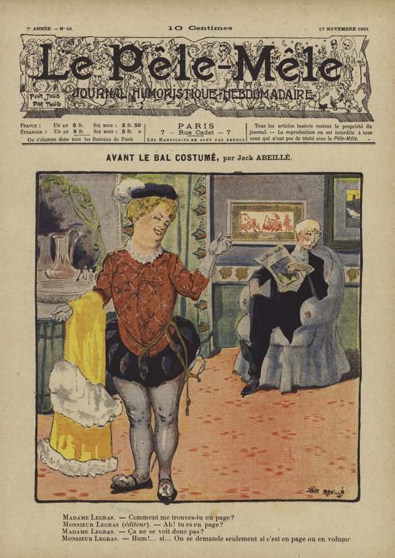 Before the costume ball. Illustration for Le Pele-Mele, 1901 by Jack Abeille