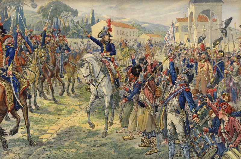 Napoleon Bonaparte on His Arrival in the Occupied City of Nice by Jacques Marie Gaston Onfray de Breville (Job)