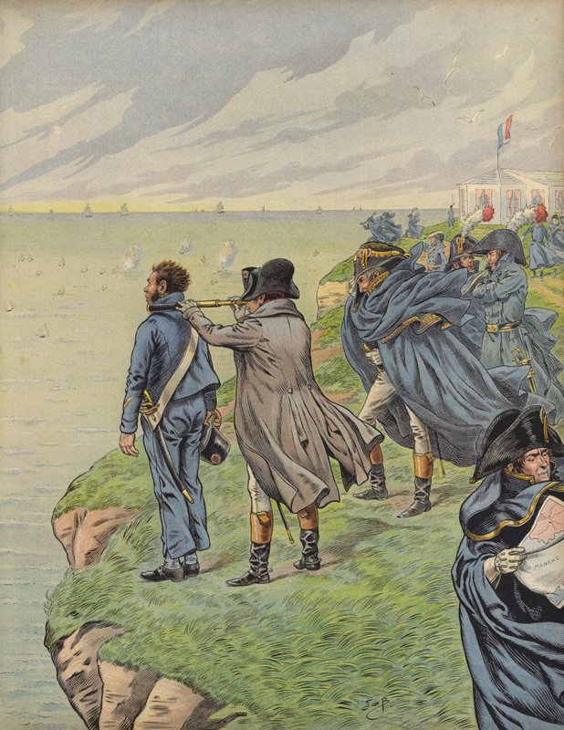 Napoleon Bonaparte Surveying His Fleet as They Depart from Boulogne by Jacques Marie Gaston Onfray de Breville (Job)