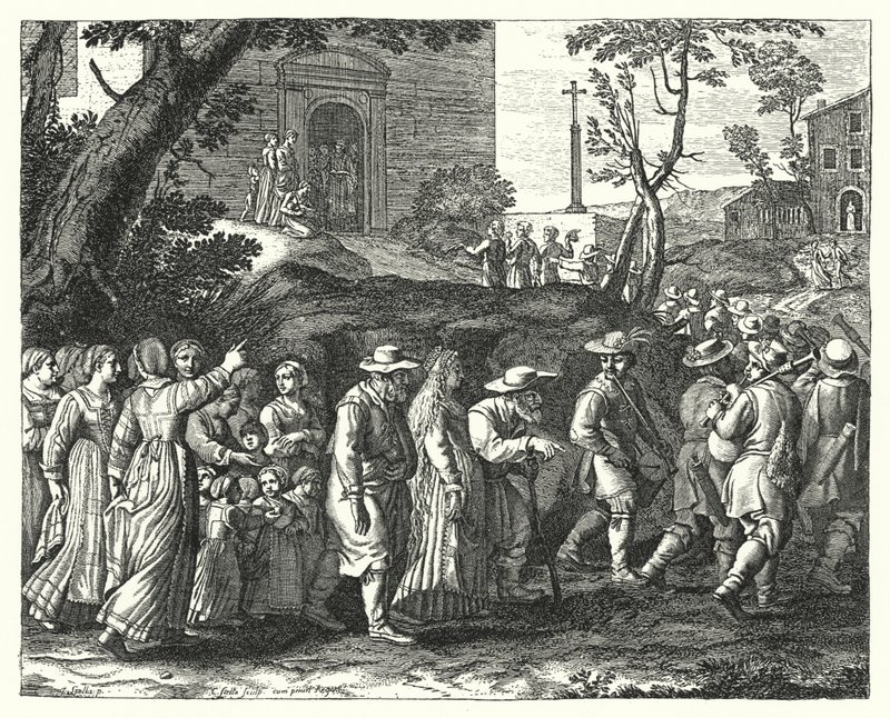 The Village Wedding (engraving) by Jacques Stella