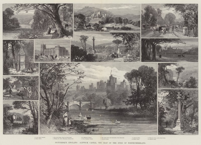 Picturesque England, Alnwick Castle, the Seat of the Duke of Northumberland by James Burrell Smith