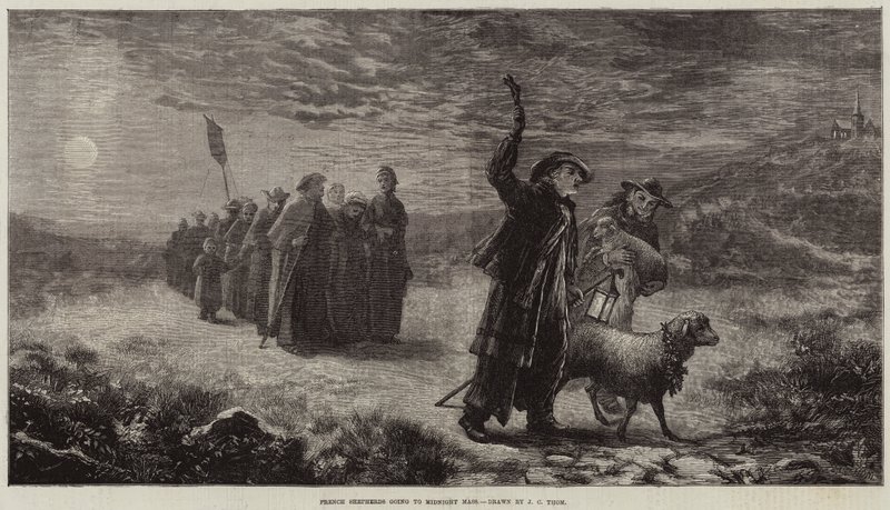 French Shepherds Going to Midnight Mass by James Crawford Thom