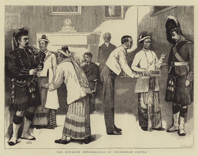 The Burmese Ambassadors at Edinburgh Castle by James Dromgole Linton