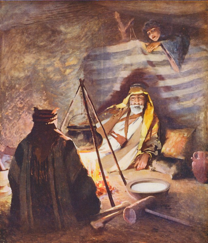 Holy Land: A House of Hair, Interior of Bedaween Tent by James (after) Clark