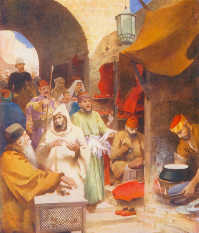 Holy Land: An Oriental bazaar street by James (after) Clark