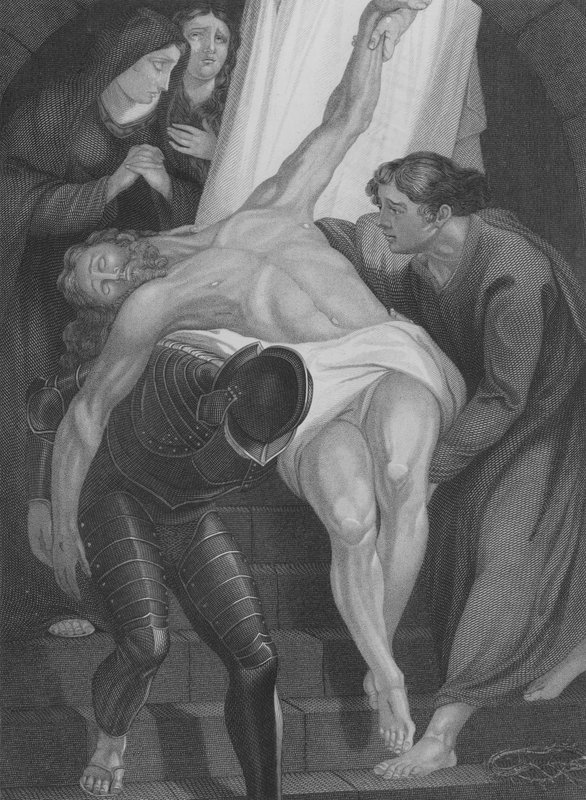 The Entombment of Christ, St Luke 23, Verse 50-56 by James (after) Northcote