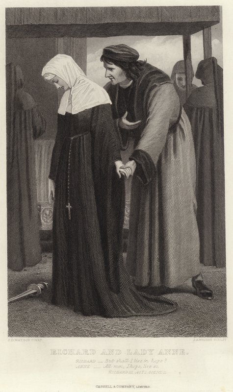 Richard and Lady Anne, Richard III, Act I, Scene II by James Dawson Watson