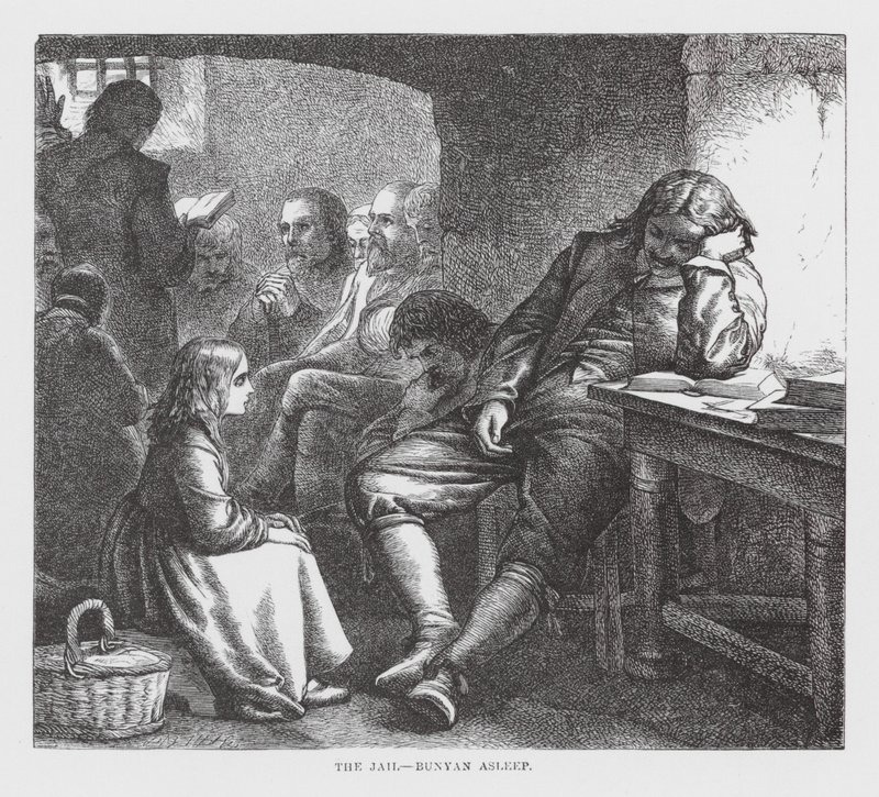 The Jail, Bunyan Asleep by James Dawson Watson