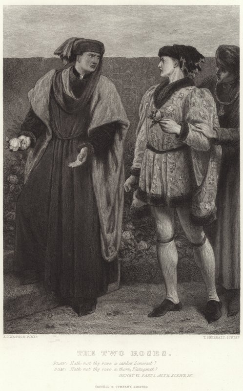 The Two Roses, Henry VI, Part I, Act II, Scene IV by James Dawson Watson