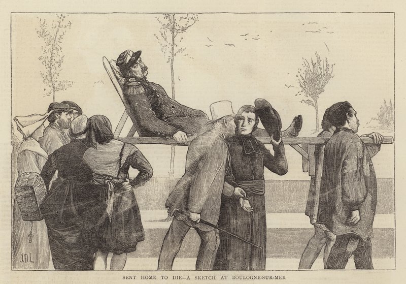 Sent Home to Die, a Sketch at Boulogne-sur-Mer by James Dromgole Linton