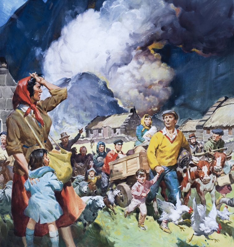 Families Leaving Natural Disaster by James Edwin McConnell