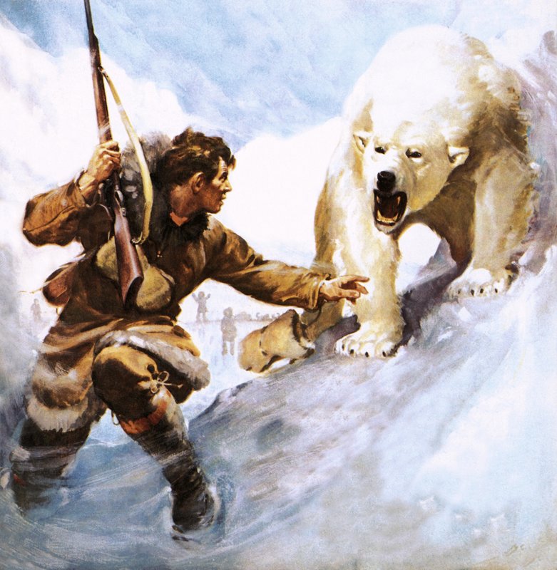 Vilhjalmar Stefansson Being Attacked by a Polar Bear by James Edwin McConnell