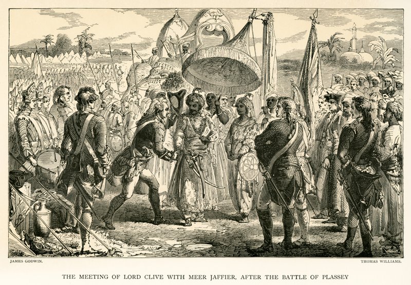 The meeting of Lord Clive with Meer Jaffier, after the battle of Plassey by James Godwin