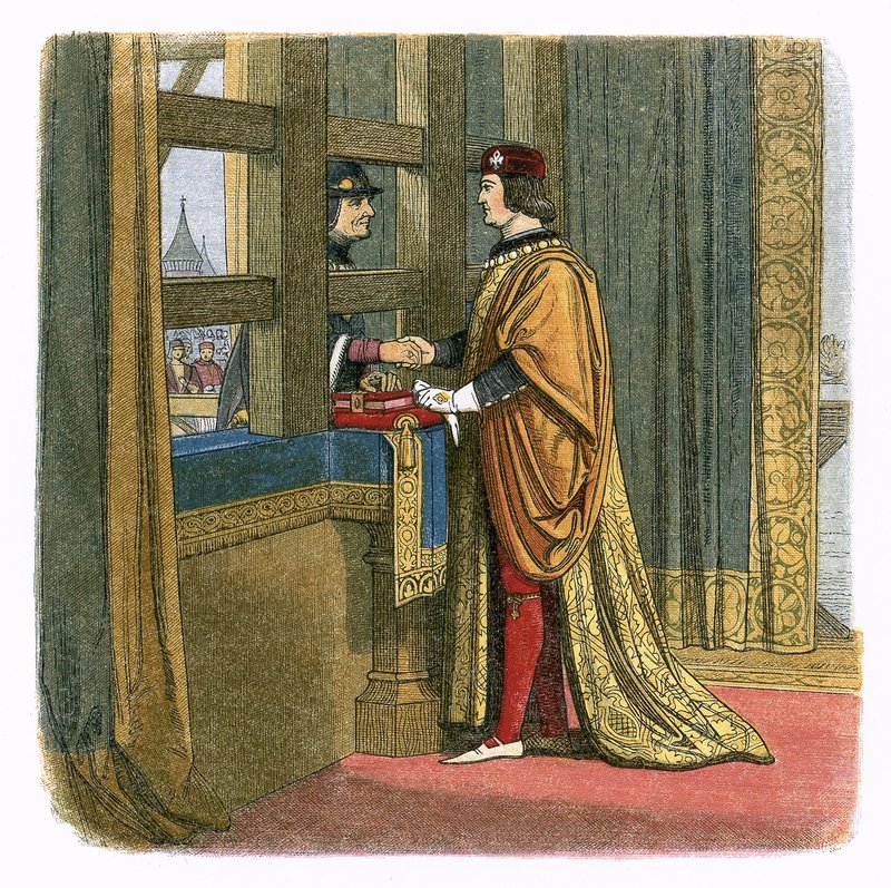 Meeting of king Edward IV and Louis XI of France at Pecquigny by James William Edmund Doyle