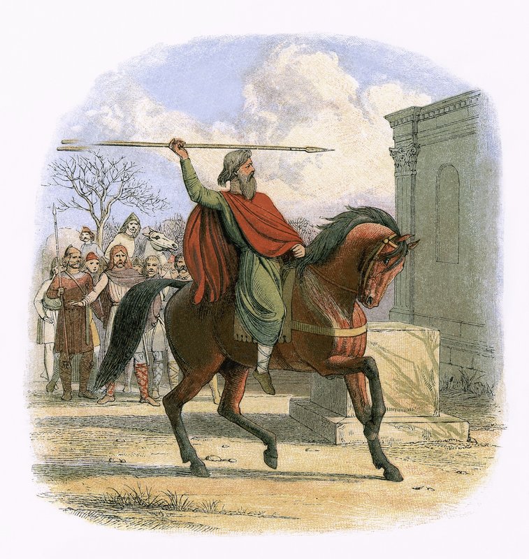 The High Priest Coifi Profanes the Temple of the Idols by James William Edmund Doyle