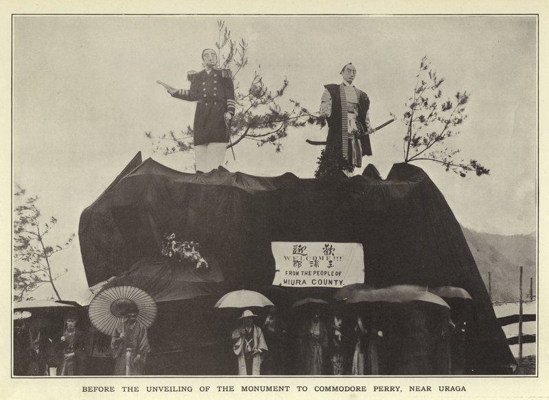 Before the Unveiling of the Monument to Commodore Perry, Near Uraga by Japanese Photographer
