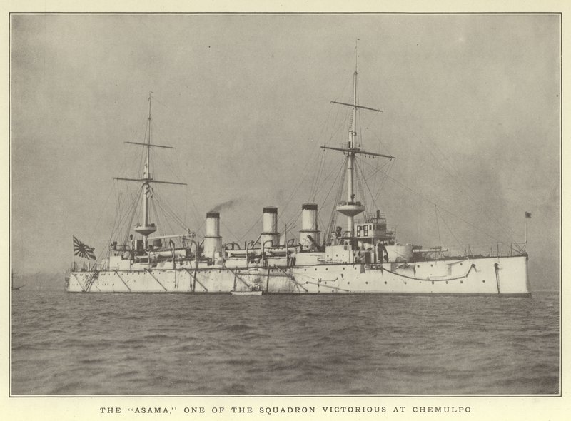 The Asama, One of the Squadron Victorious at Chemulpo by Japanese Photographer