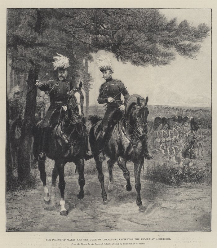The Prince of Wales and the Duke of Connaught Reviewing the Troops at Aldershot by Jean Baptiste Edouard Detaille
