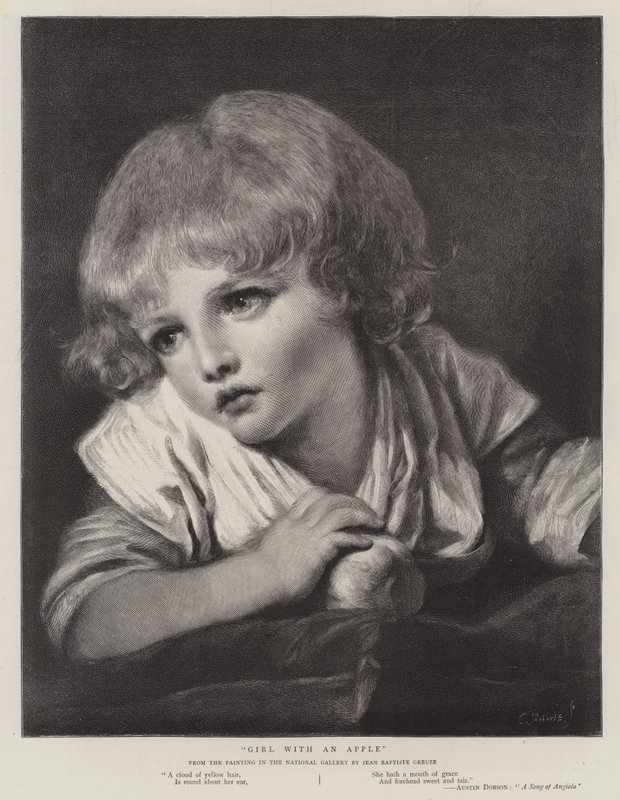 Girl with an Apple by Jean-Baptiste Greuze