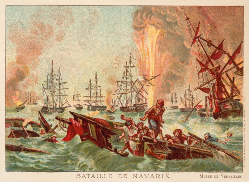 Battle of Navarino, 1827 by Jean Charles Langlois