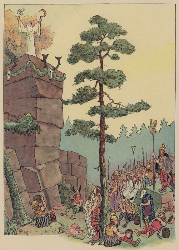 Druids Celebrating a Festival at the Maennelstein, Alsace by Jean Jacques Waltz